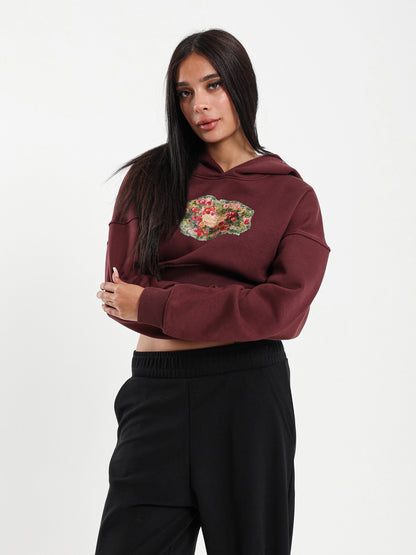 Floral Print Corset Hoodie