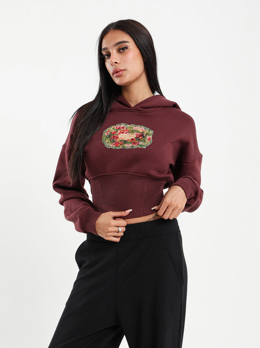 Floral Print Corset Hoodie