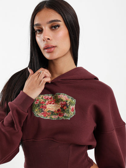 Floral Print Corset Hoodie