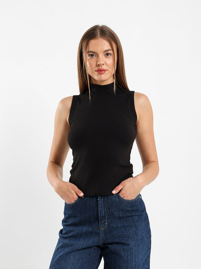 Sleeveless High Neck Top