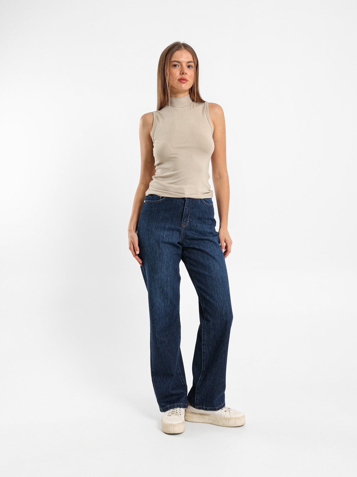 Sleeveless High Neck Top