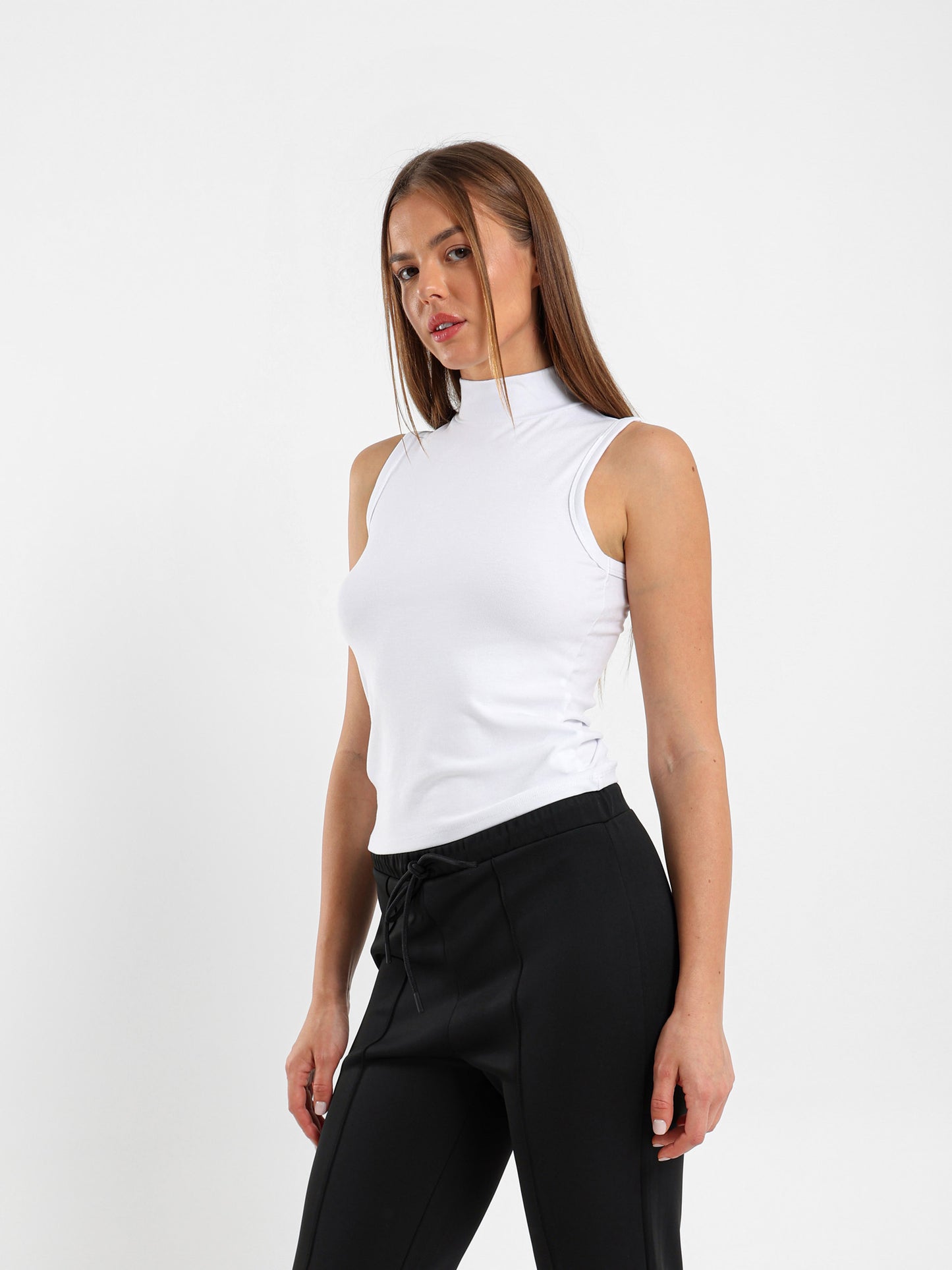 Sleeveless High Neck Top