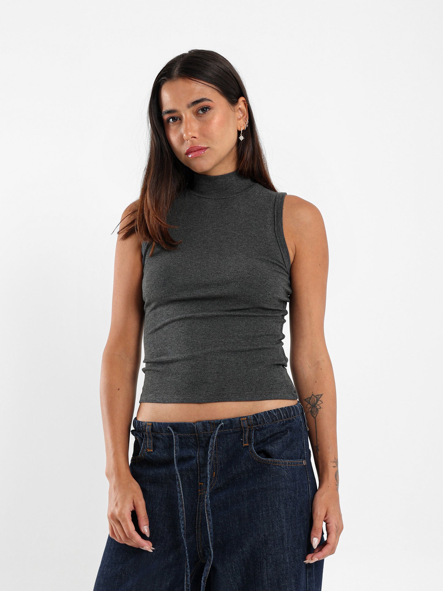 Sleeveless High Neck Top