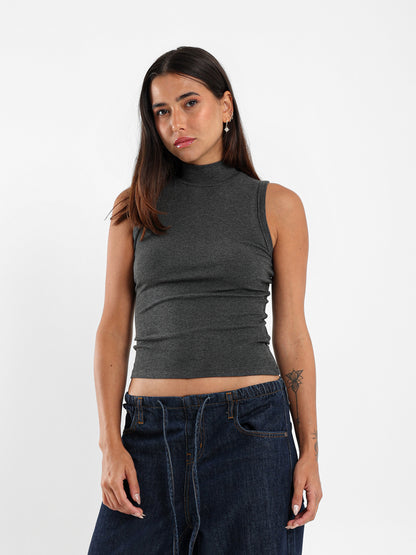 Sleeveless High Neck Top