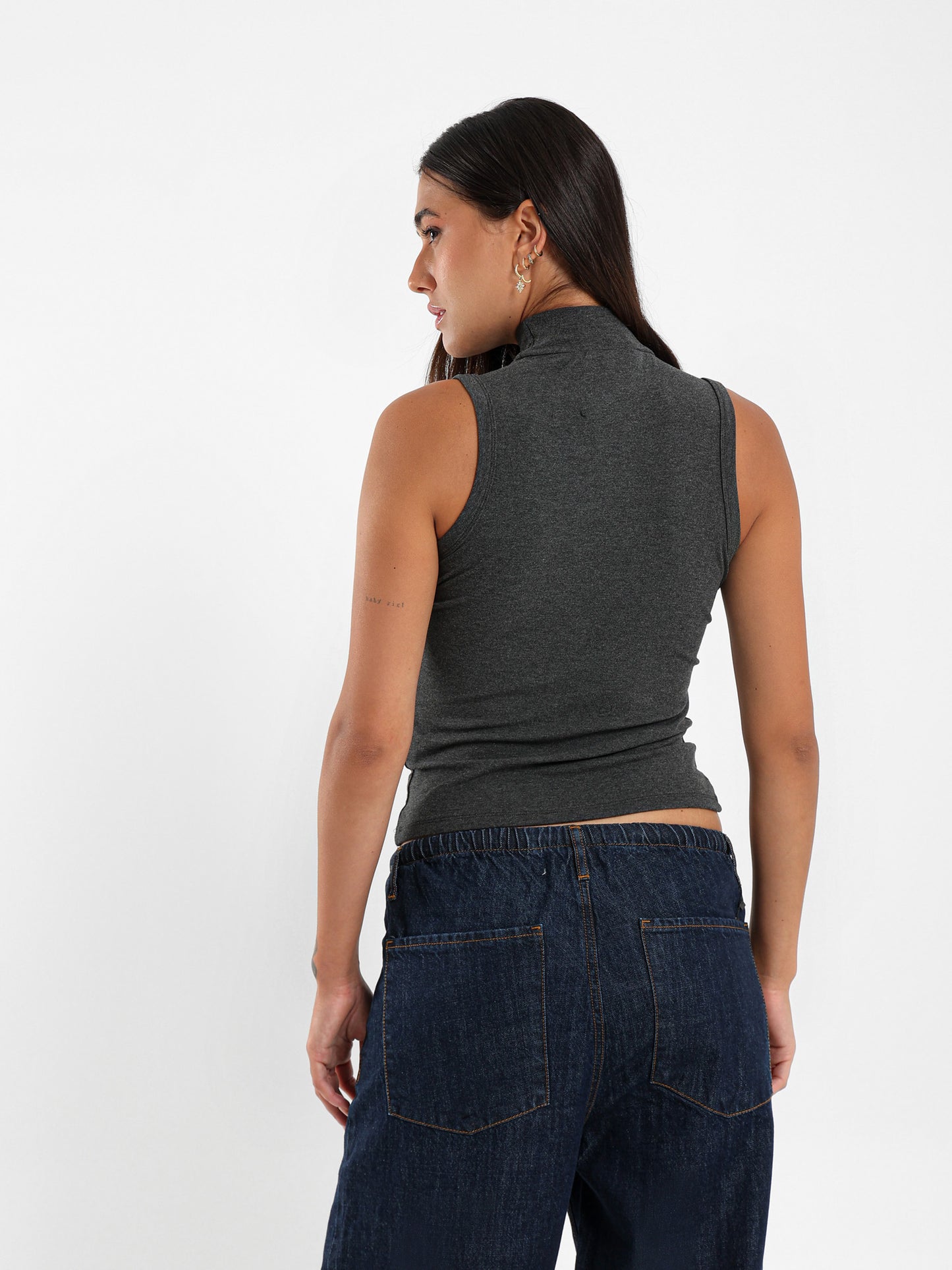 Sleeveless High Neck Top