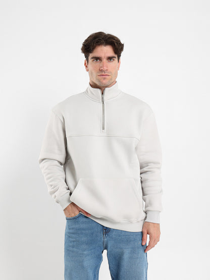Mock Neck Solid Sweatshirt