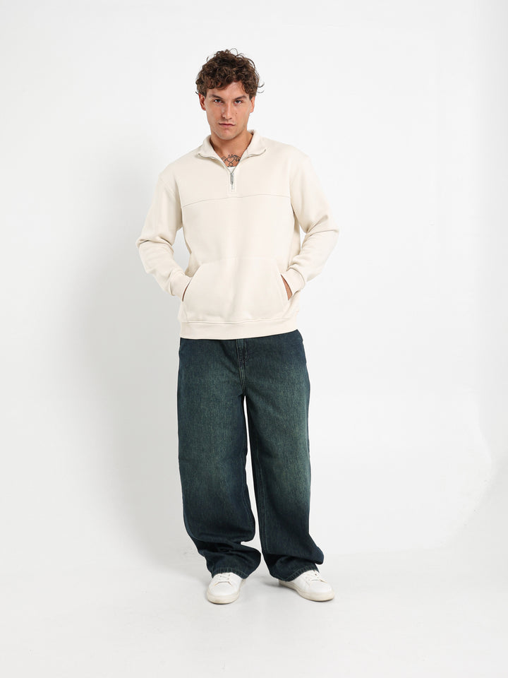 Mock Neck Solid Sweatshirt