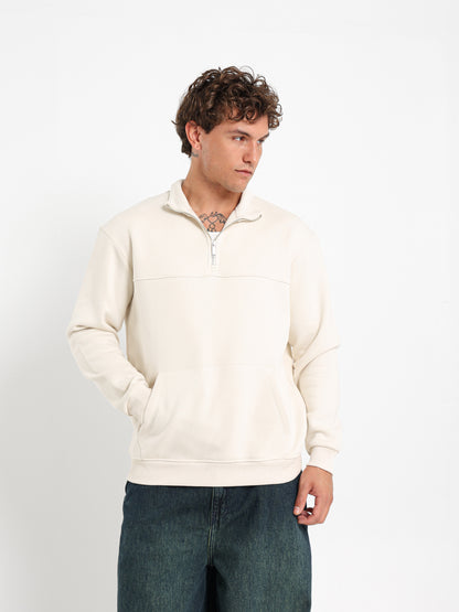 Mock Neck Solid Sweatshirt