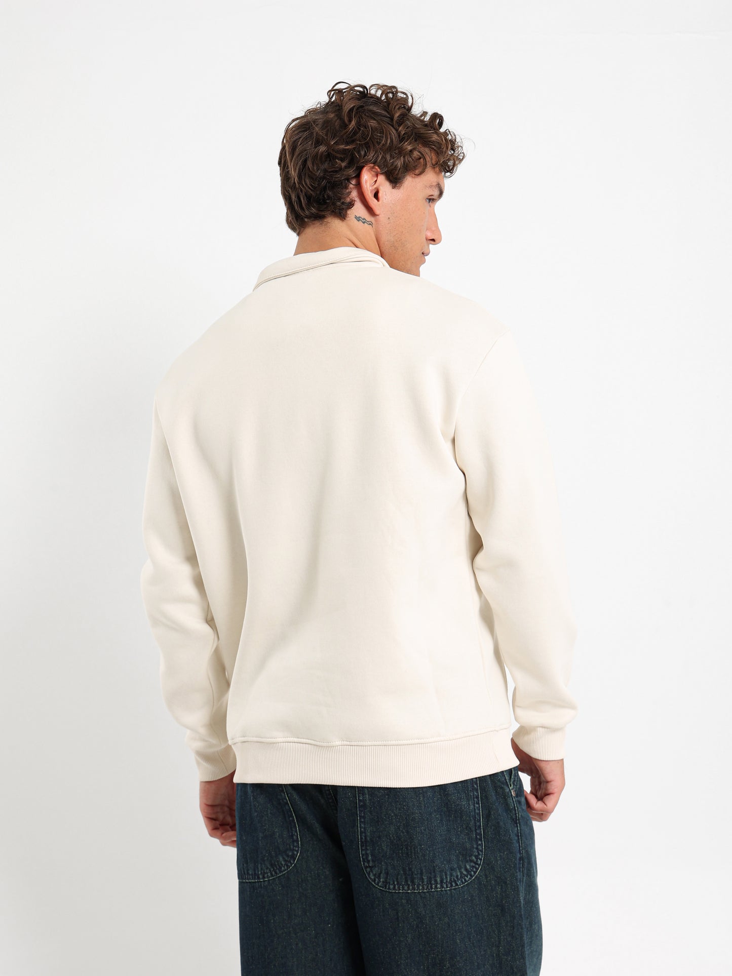 Mock Neck Solid Sweatshirt