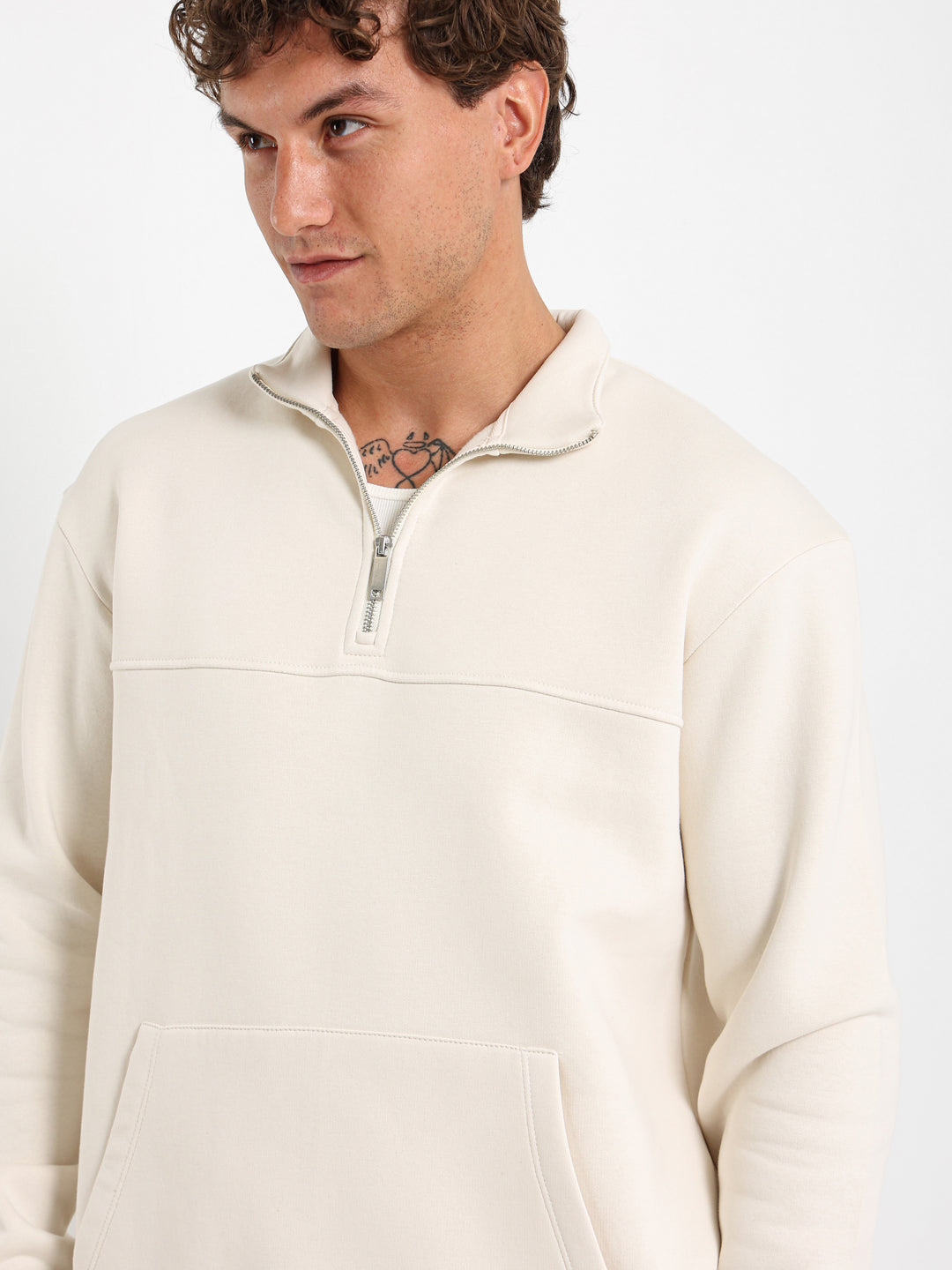 Mock Neck Solid Sweatshirt