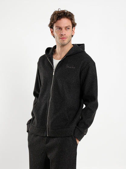 Knitted Zip-Up Hoodie