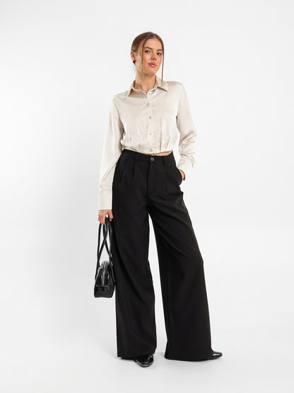 Satin Cropped Shirt