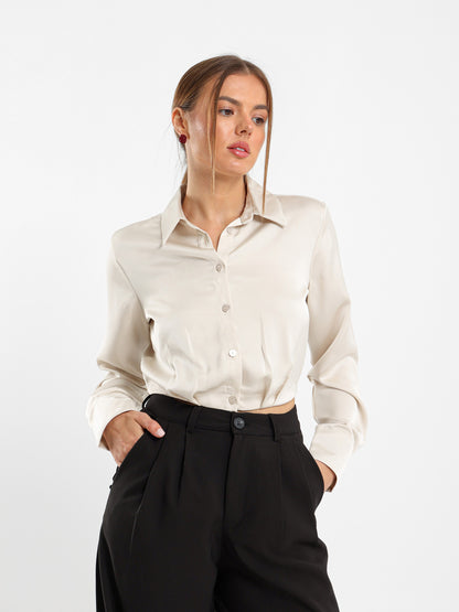 Satin Cropped Shirt