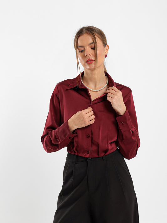 Satin Cropped Shirt