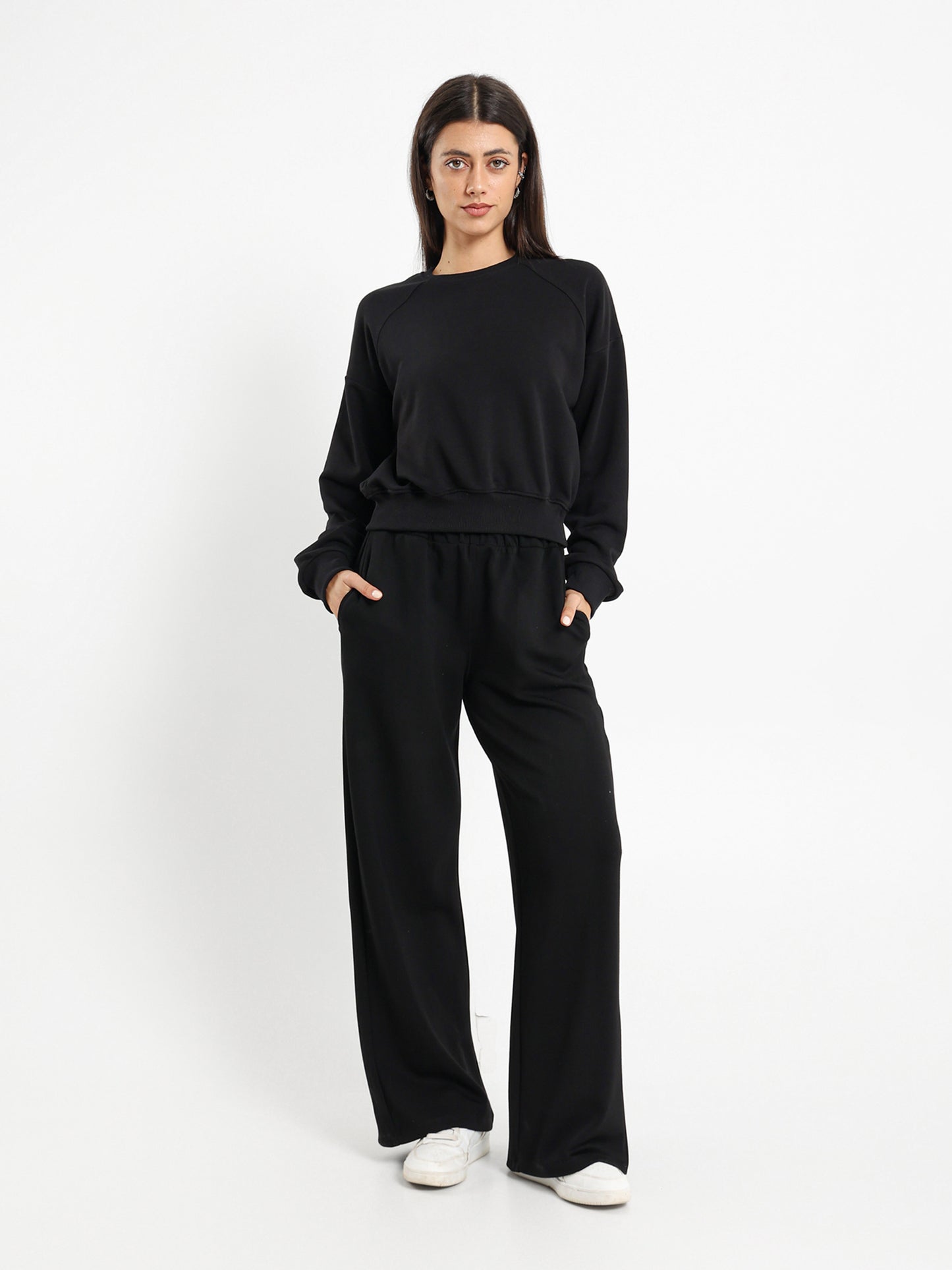 Cropped Reglan Sleeves Sweatshirt