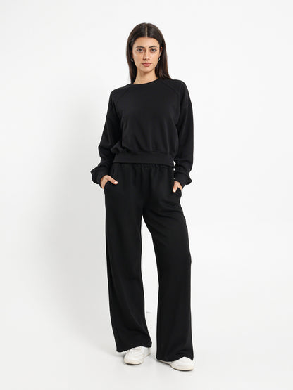 Cropped Reglan Sleeves Sweatshirt