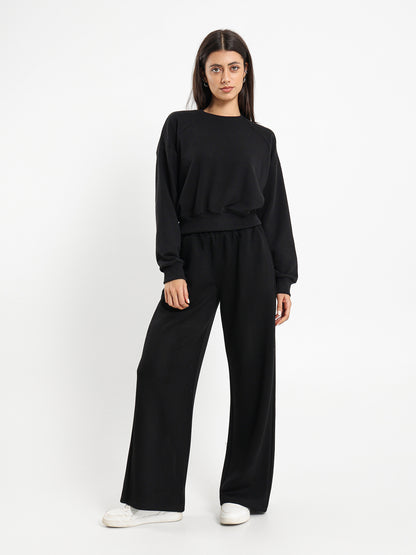 Cropped Reglan Sleeves Sweatshirt