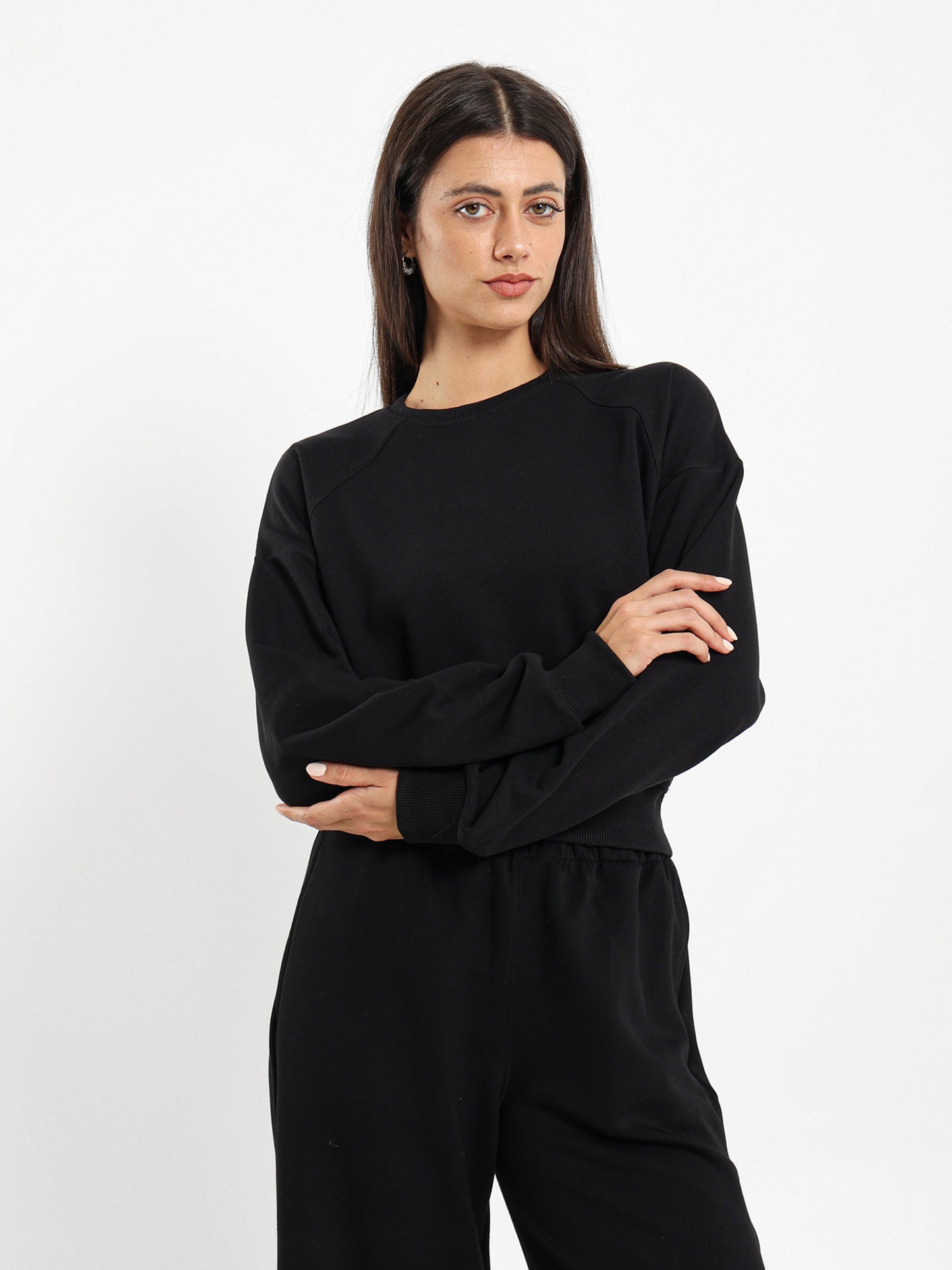 Cropped Reglan Sleeves Sweatshirt