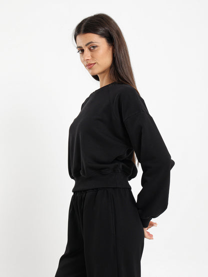 Cropped Reglan Sleeves Sweatshirt