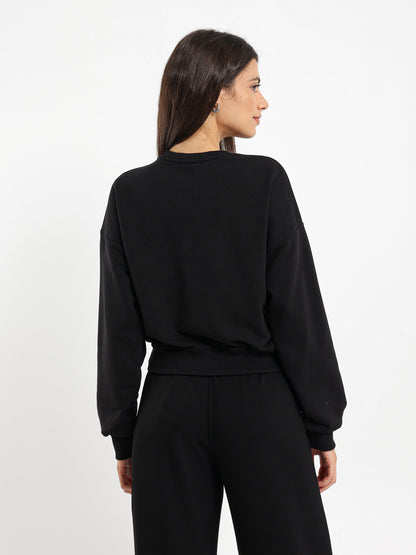 Cropped Reglan Sleeves Sweatshirt