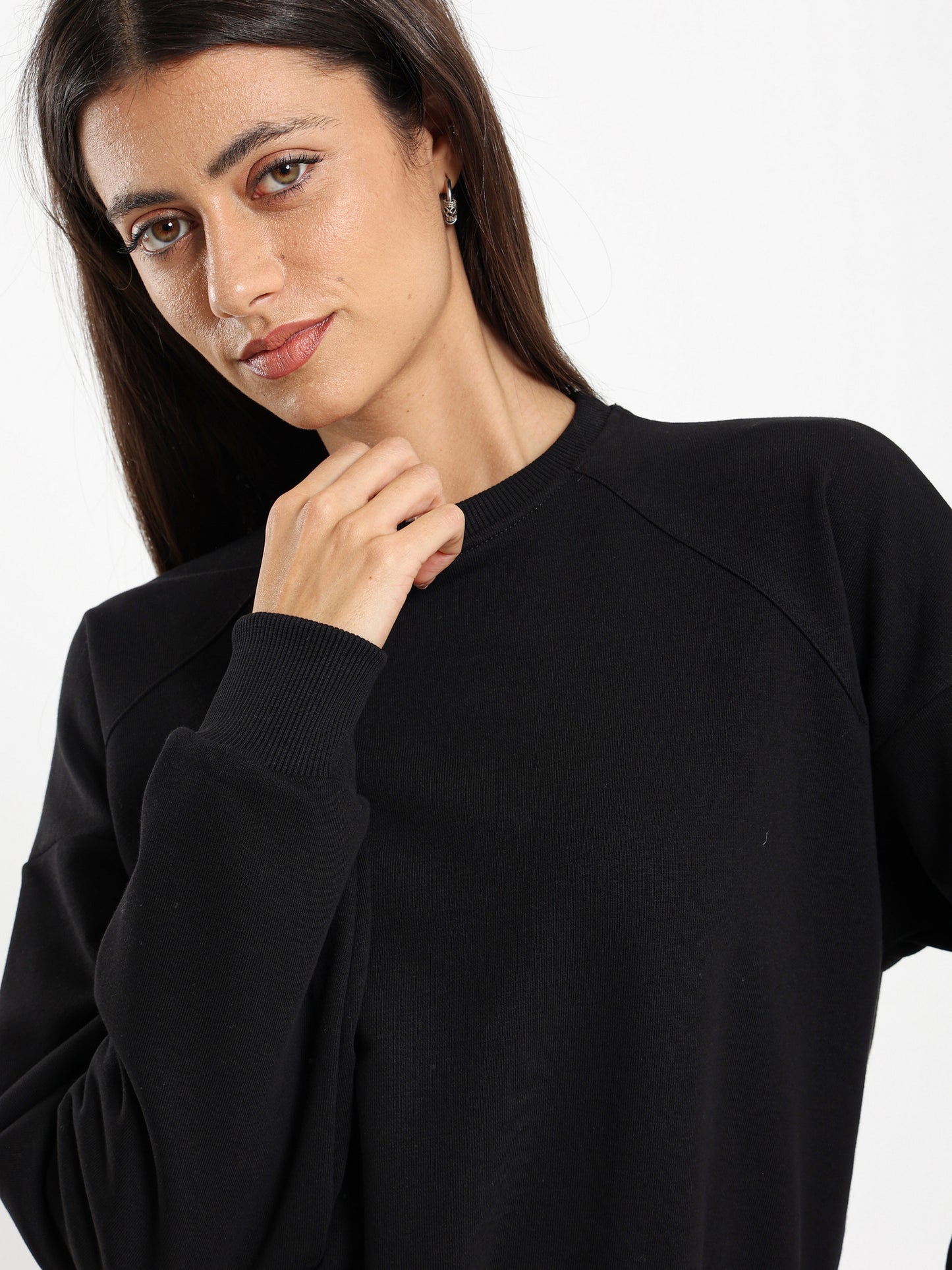 Cropped Reglan Sleeves Sweatshirt