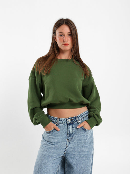 Cropped Reglan Sleeves Sweatshirt