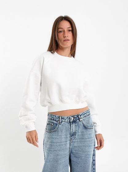 Cropped Reglan Sleeves Sweatshirt