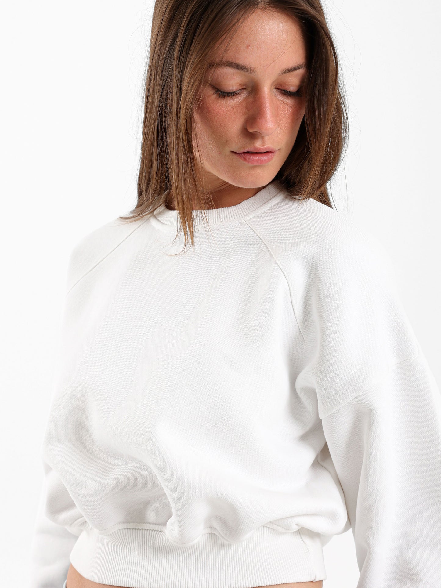 Cropped Reglan Sleeves Sweatshirt