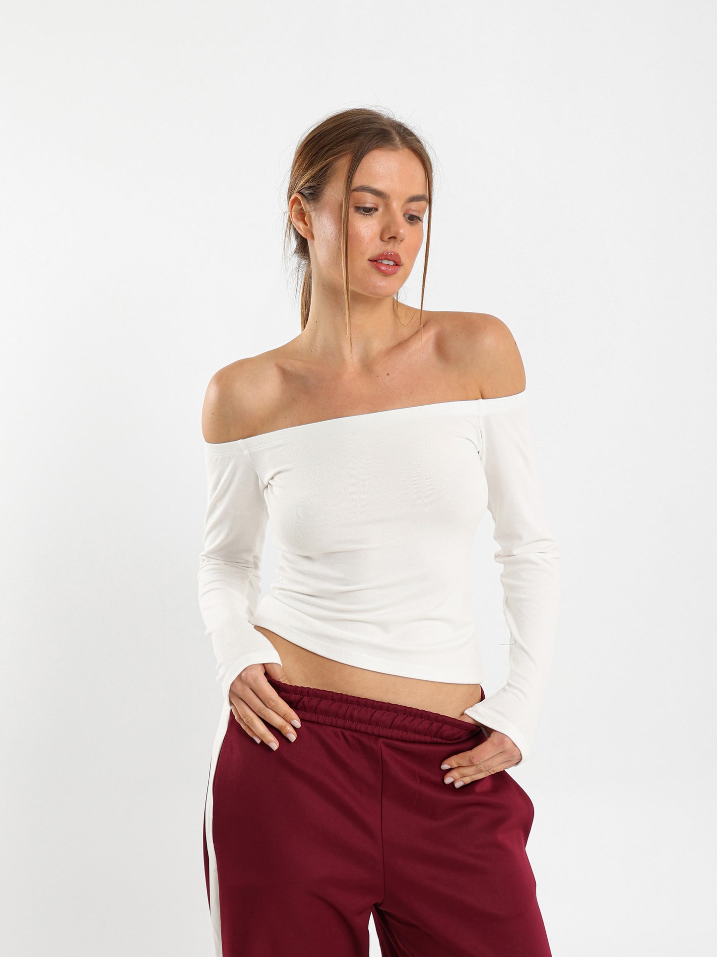 Off-Shoulder Fitted Top
