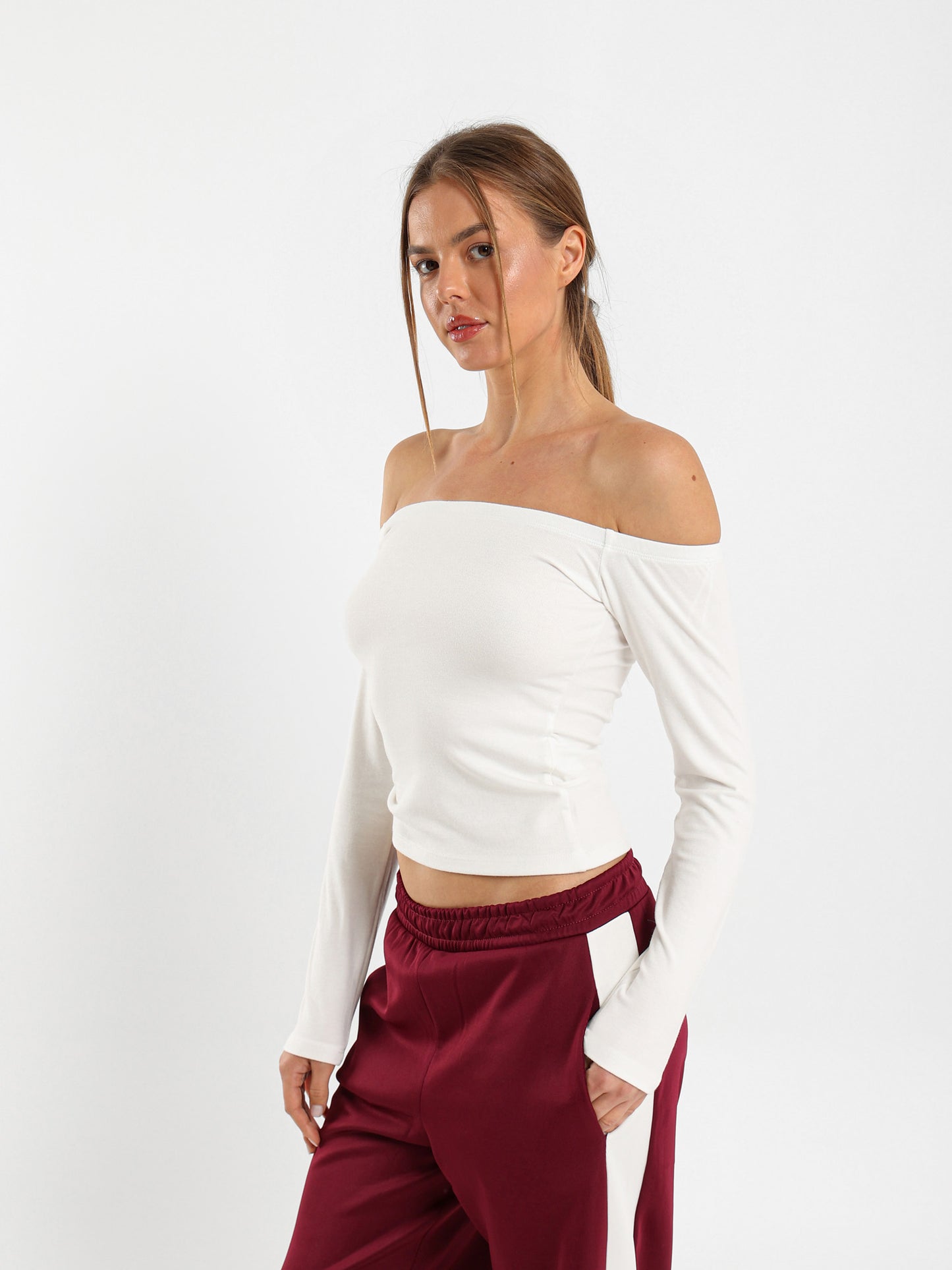 Off-Shoulder Fitted Top