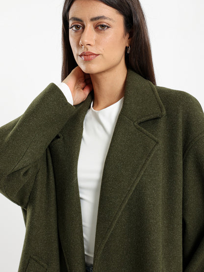 Lapel Collar Long Coat
