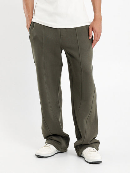 Front Panels Sweatpants with Zip-Up Pockets