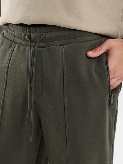 Front Panels Sweatpants with Zip-Up Pockets