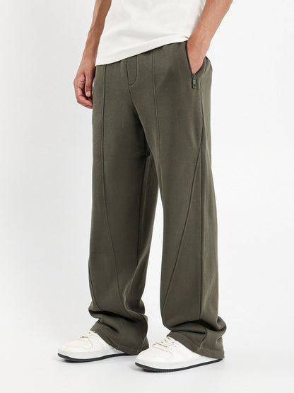 Front Panels Sweatpants with Zip-Up Pockets