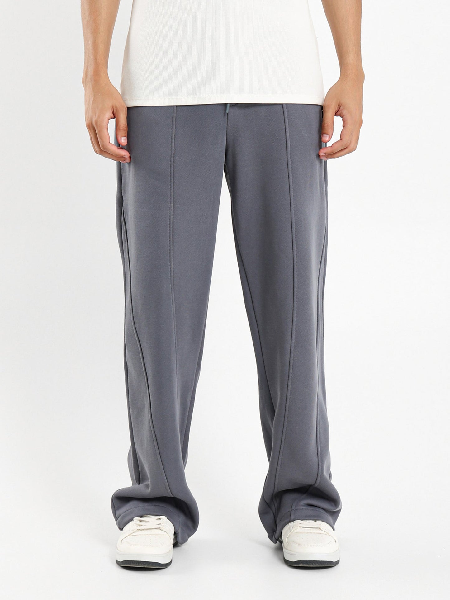 Front Panels Sweatpants with Zip-Up Pockets
