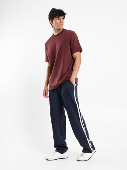 Relaxed Fit Jogging Pants with Side Panels