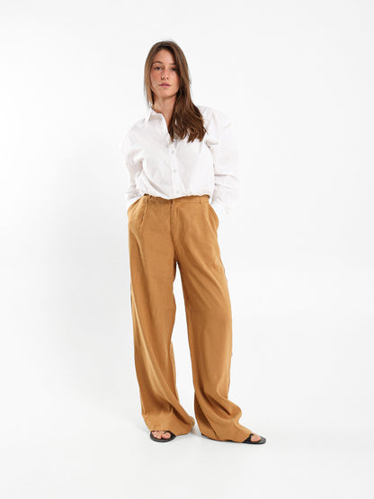Elastic Hem Poplin Shirt