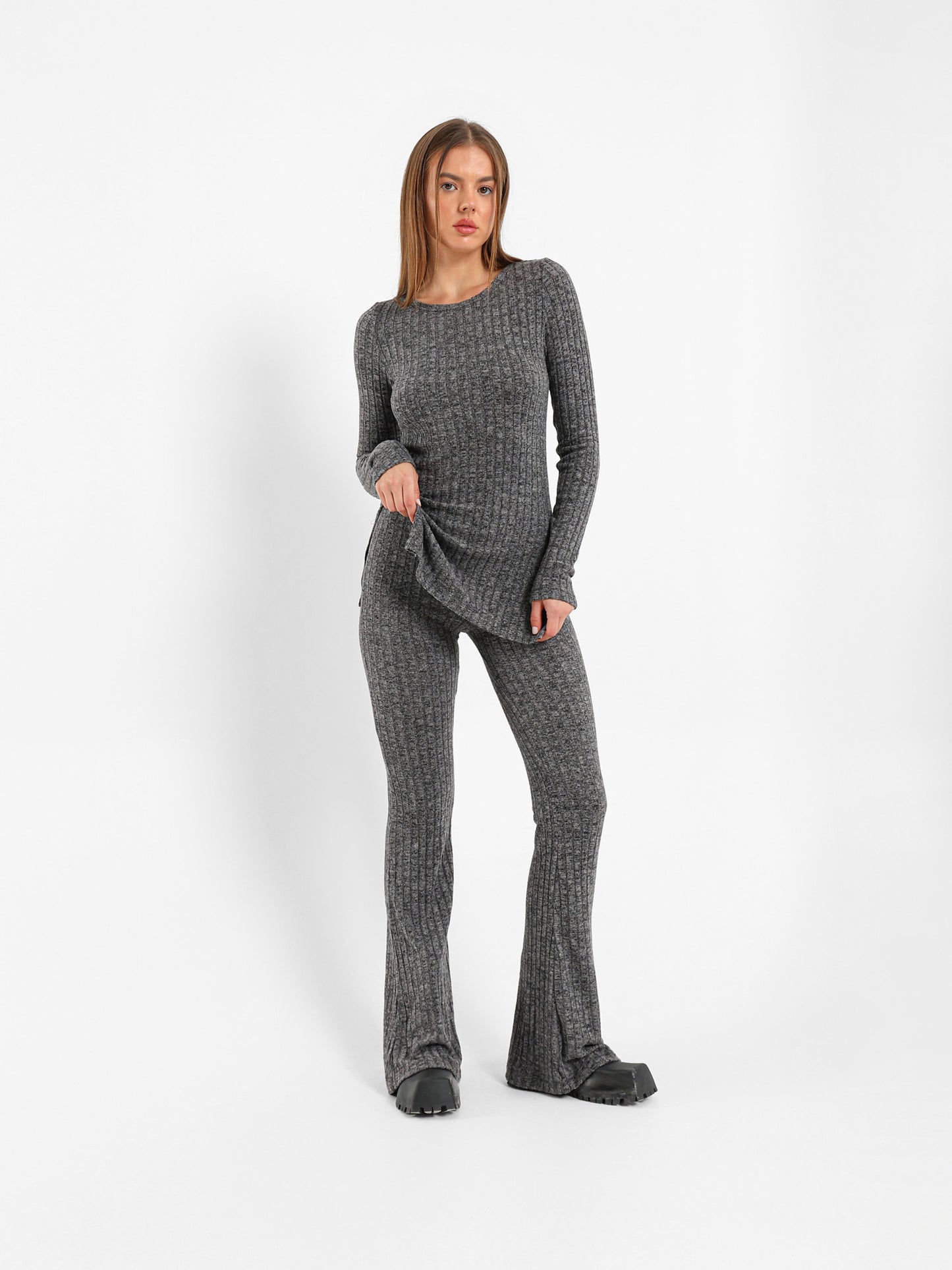 Ribbed Flared Pants