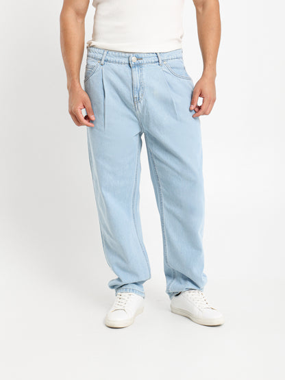 Tapered Regular Jeans With Front Pleats