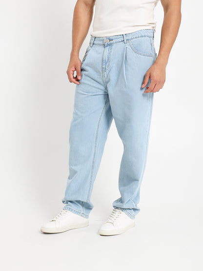 Tapered Regular Jeans With Front Pleats
