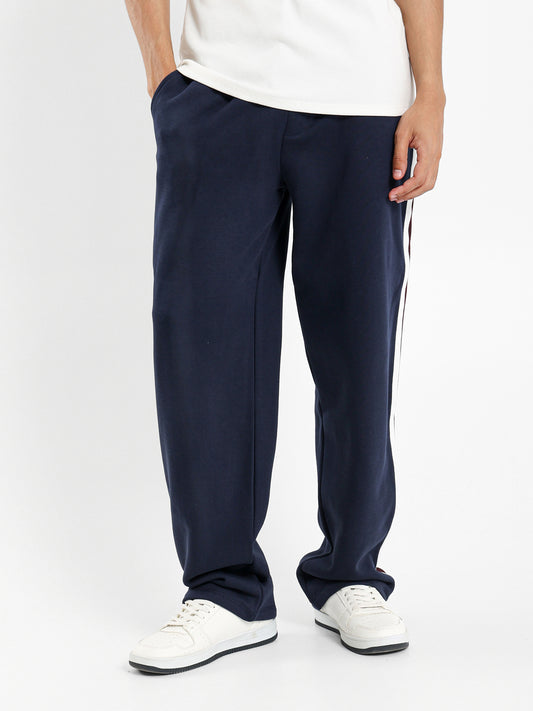 Relaxed Fit Jogging Pants with Side Panels