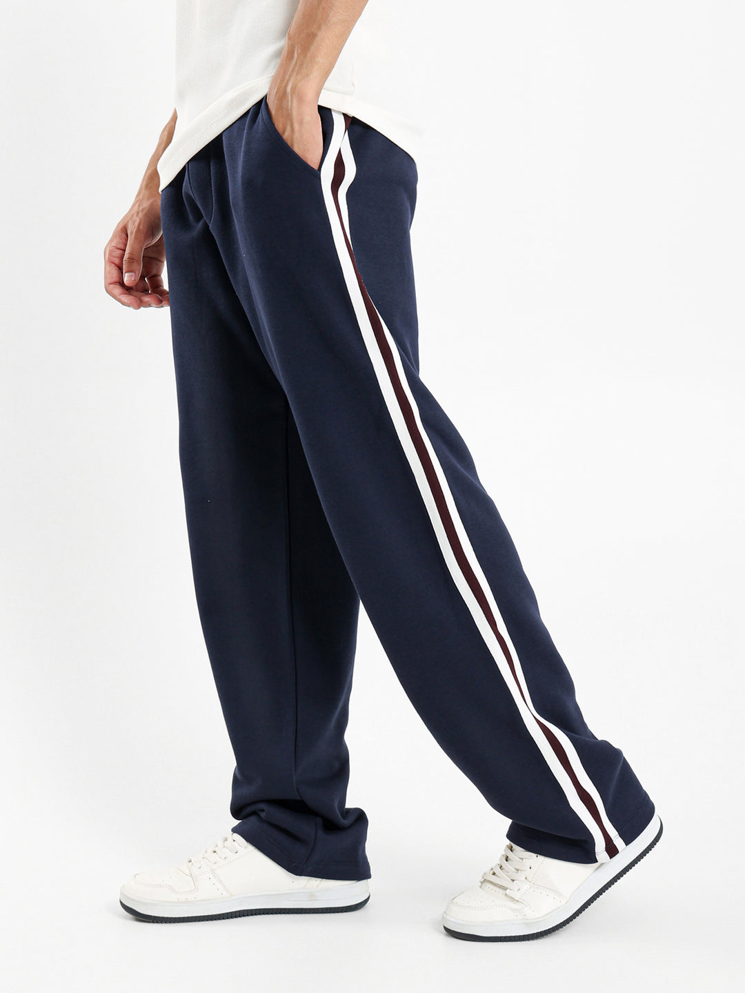 Relaxed Fit Jogging Pants with Side Panels