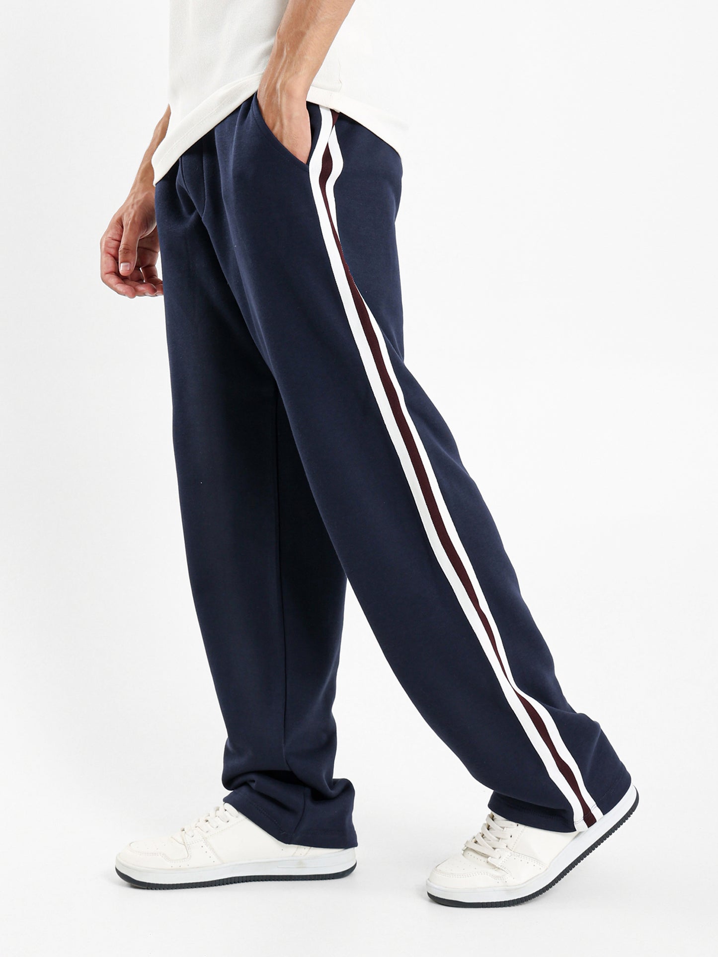 Relaxed Fit Jogging Pants with Side Panels