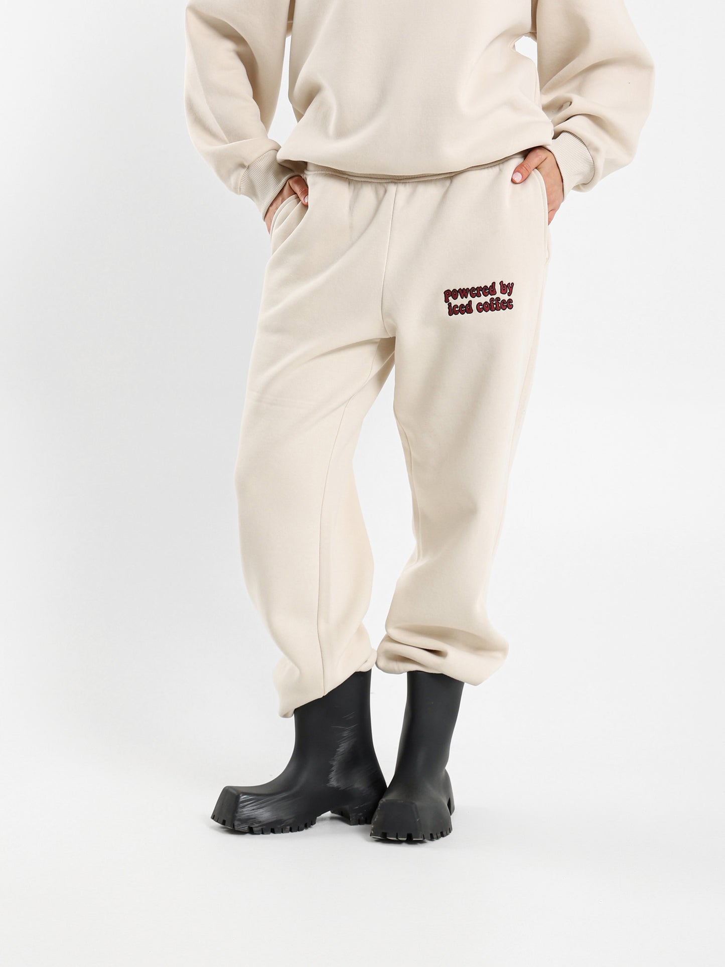 Oversized Embroidered Text Sweatpants