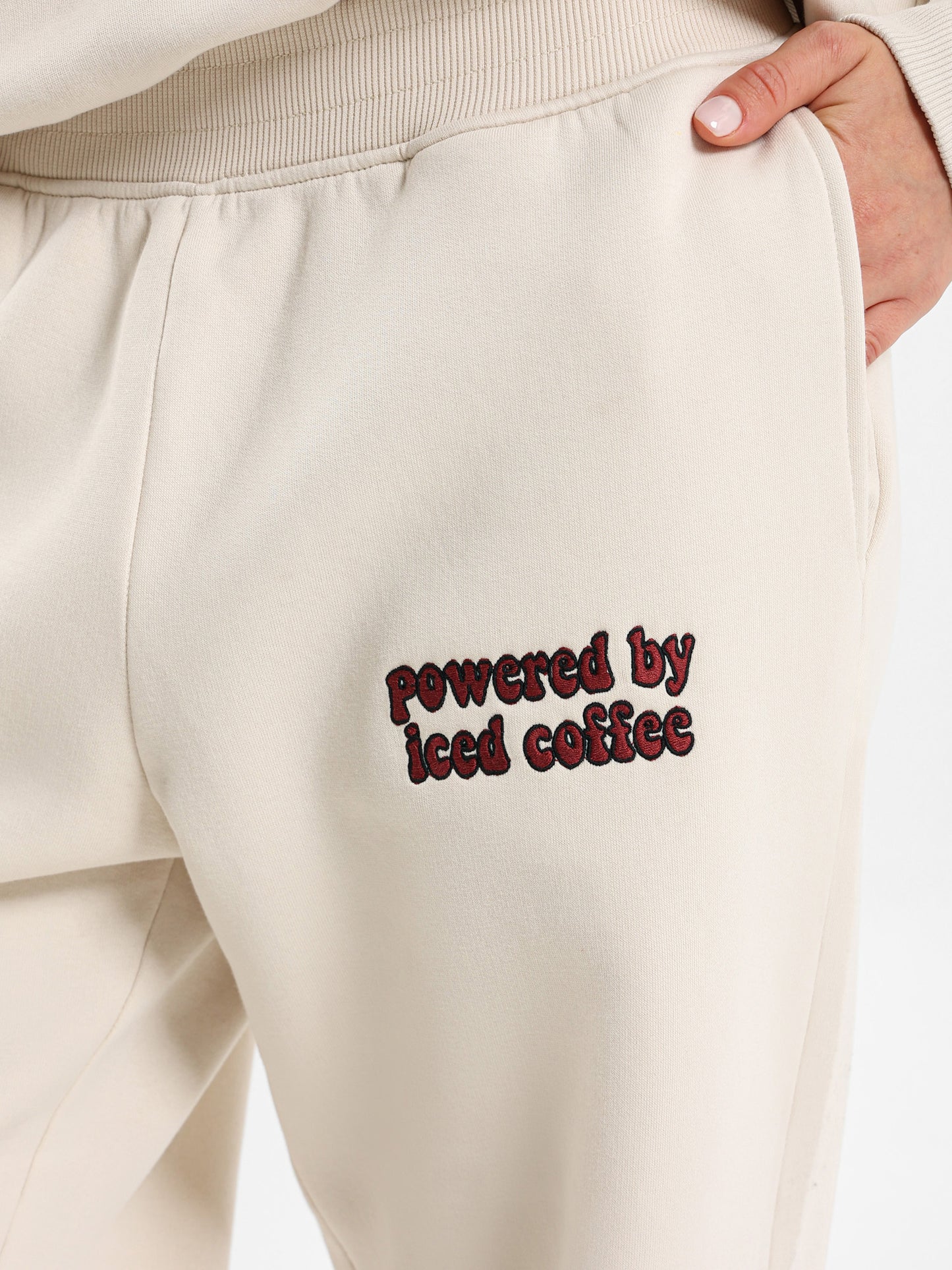 Oversized Embroidered Text Sweatpants