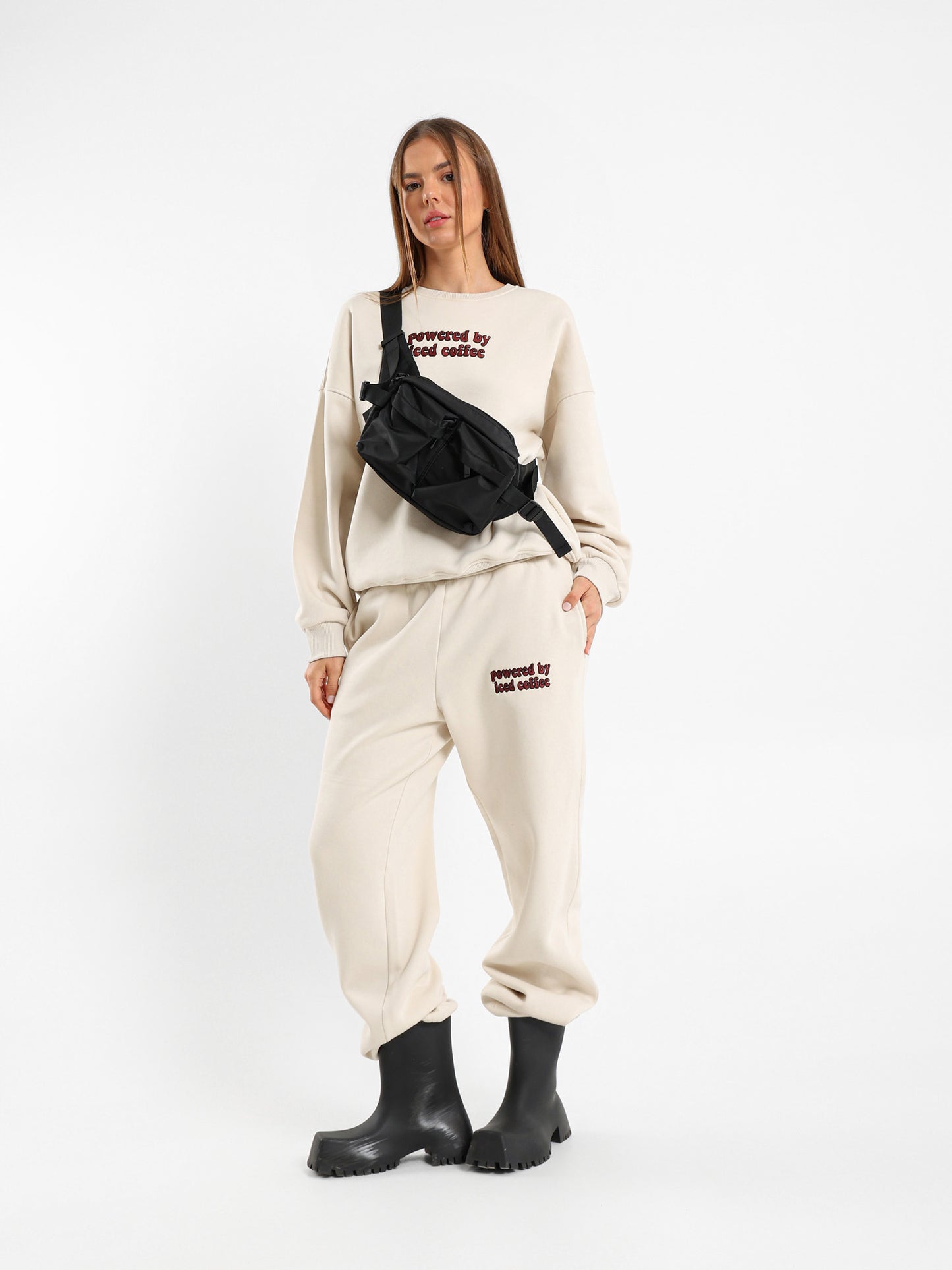 Oversized Embroidered Text Sweatpants