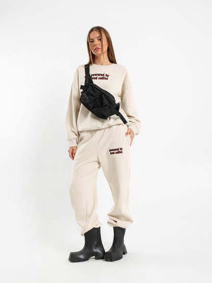 Oversized Embroidered Text Sweatpants