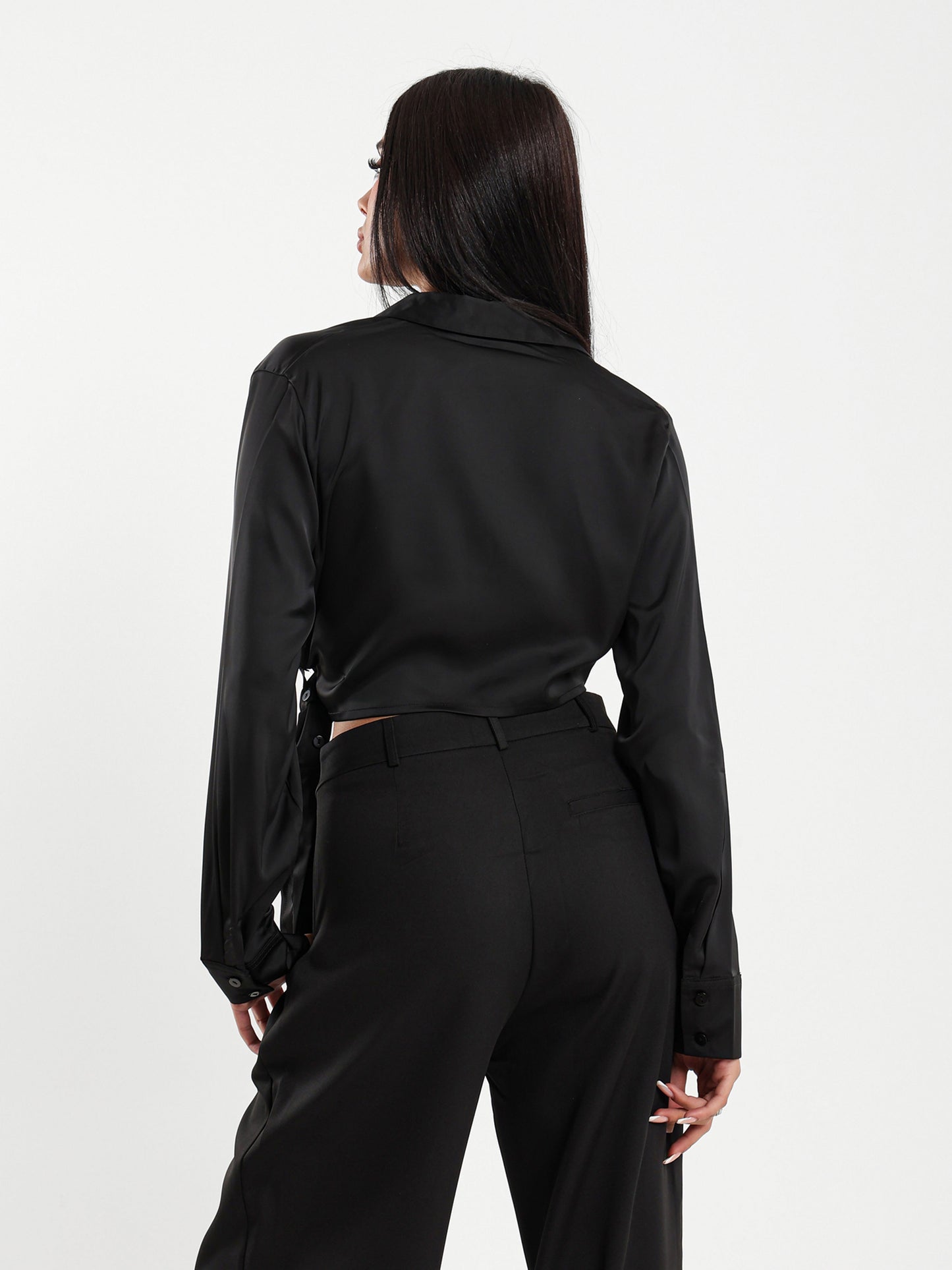 Satin Shirt with Side Tie