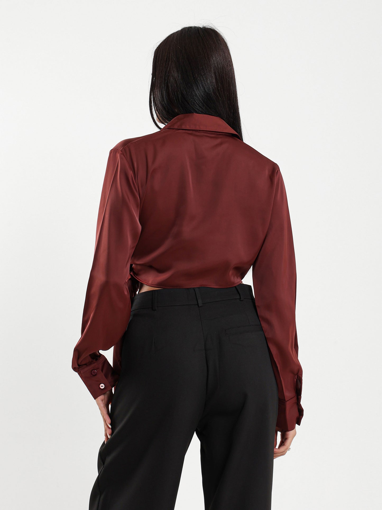 Satin Shirt with Side Tie