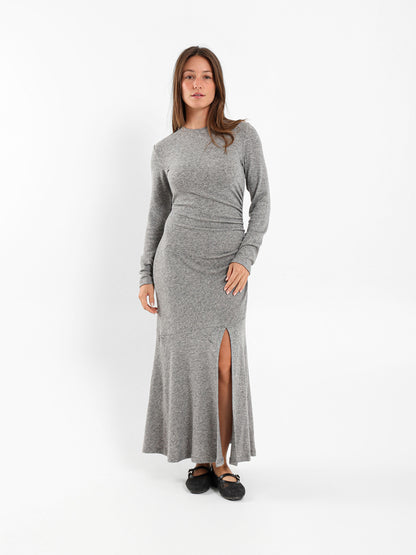 Midi Dress With Side Gathering